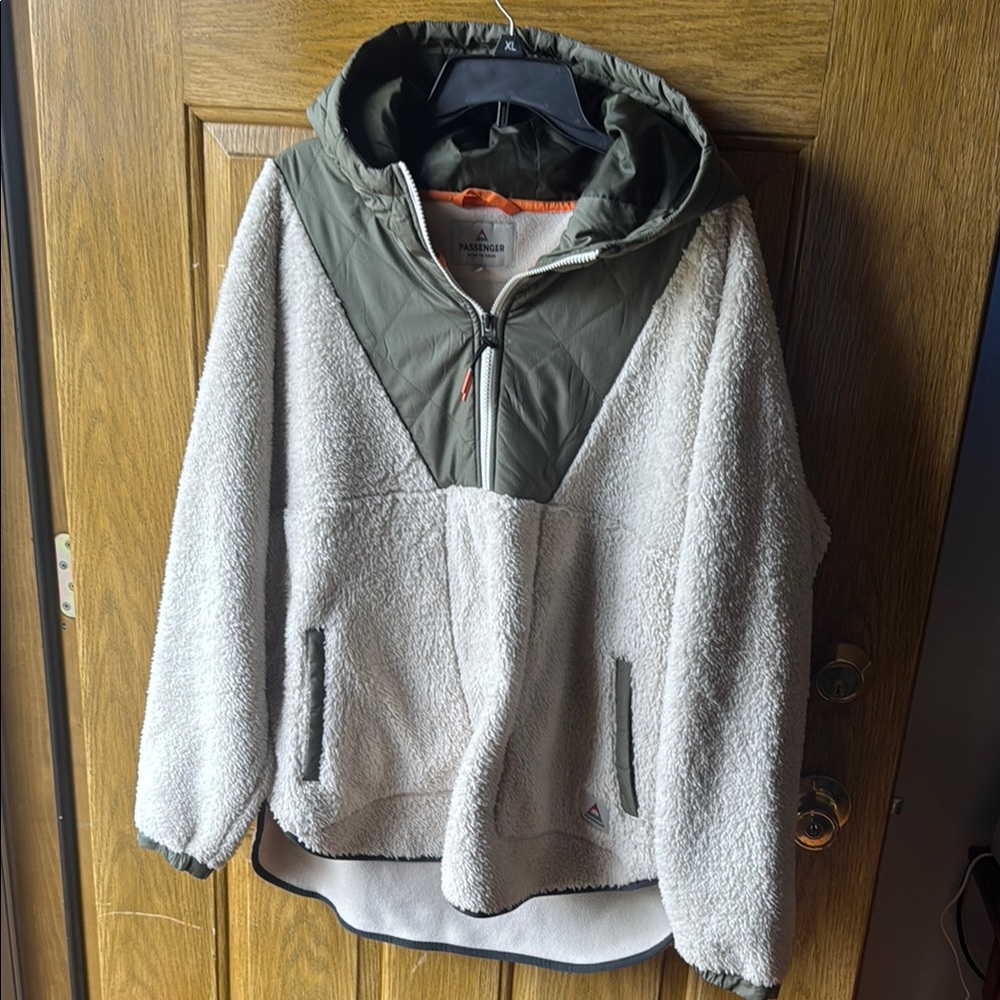 Olive and Cream Hooded Jacket